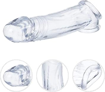 Bigger Double Open Realistic Sleeve Extender Sheath for Men Cover (Transparent, 6.3 inch)