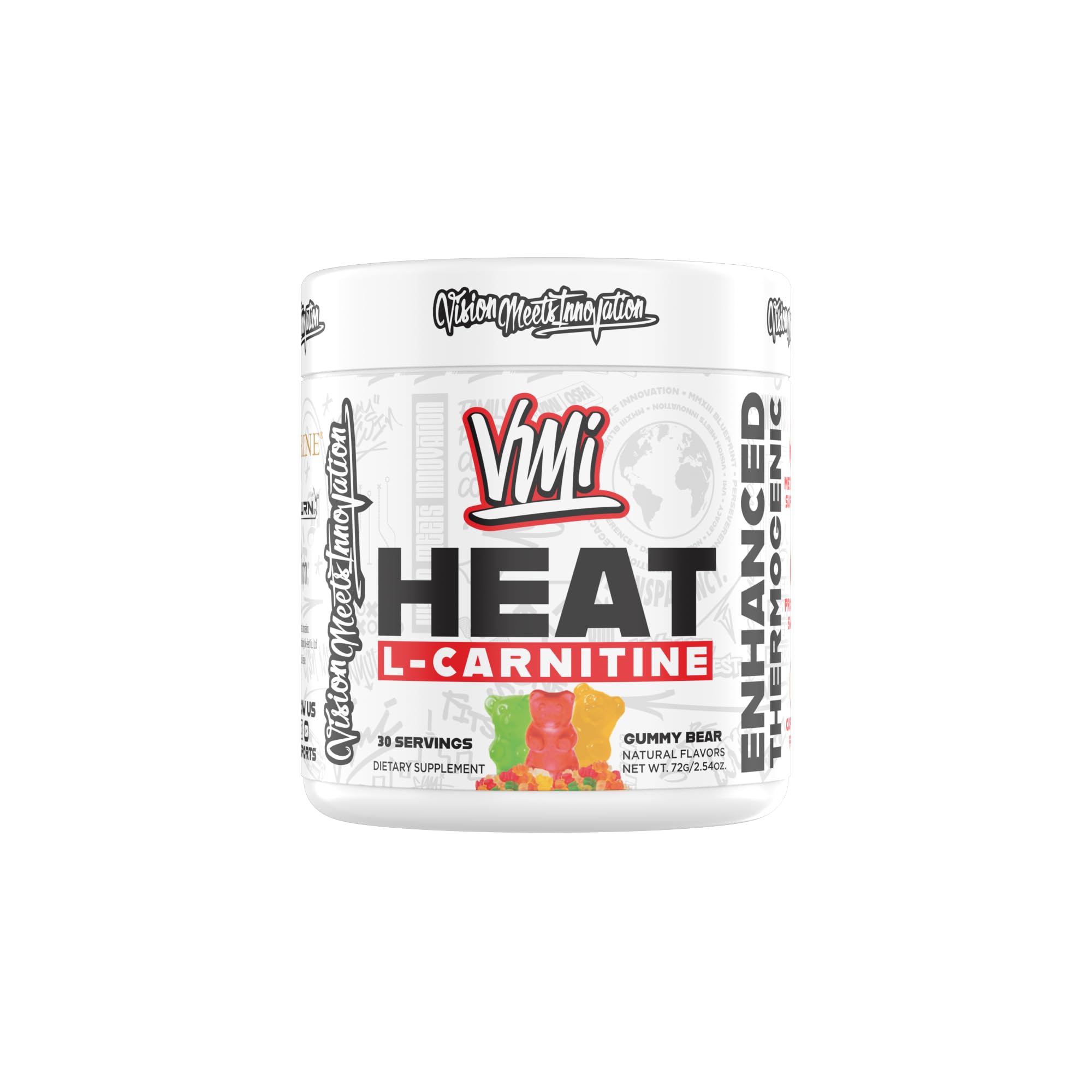 Amazon.com: Heat L-Carnitine Powder Enhanced Thermogenic | 1500 mg L- Carnitine | Maximum Absorption Formula | Great Taste for Men & Women | 30  Servings (30 Serving, Gummy Bear) : Health & Household