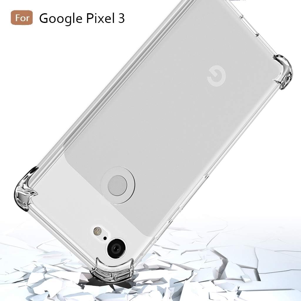 Osophter Compatible with Google Pixel 3 Case,Pixel 3 Flower Case Shock-Absorption Flexible TPU Rubber Soft Silicone Full-Body Protective Cover for Google Pixel3 (Clear)