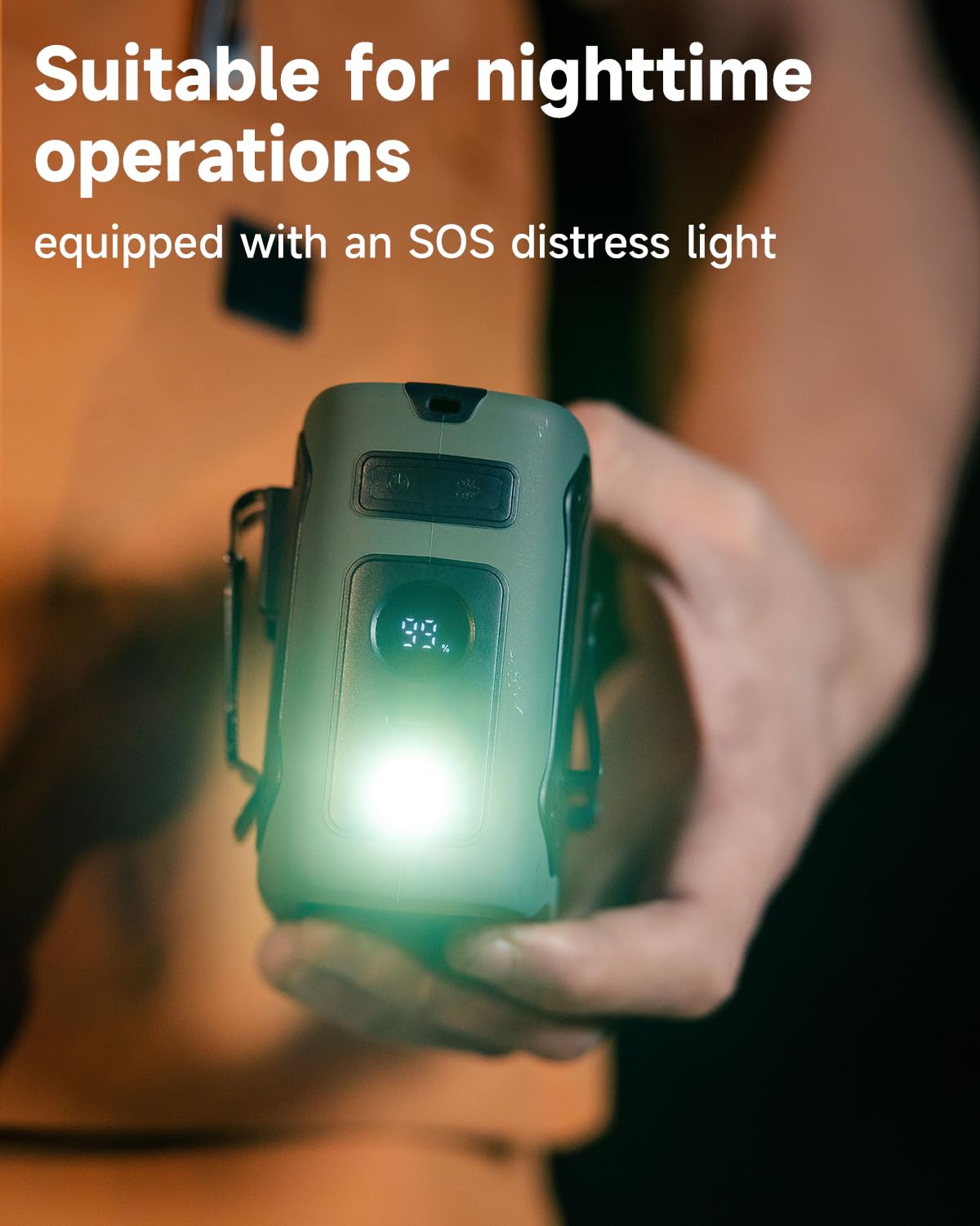 2026 Raffreddamento Ventilatore da Vita Portatile,8000mAh Autonomia 29H Ricaricabile USBC,5Velocità 13000RPM con Illuminazione LED SOS per Cantiere,Campeggio,Escursionismo,Lavoro Estivo,albicocca