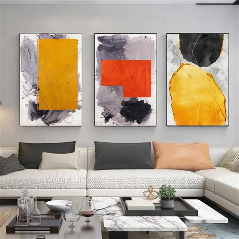 WUHBCZ Canvas Paints-Abstract Geometric Wall Art Interior Canvas Paintings Prints Poster and Picture for Living Office Bedroom Room Home Decoration-60 * 80cm/3PCS (No Frame)