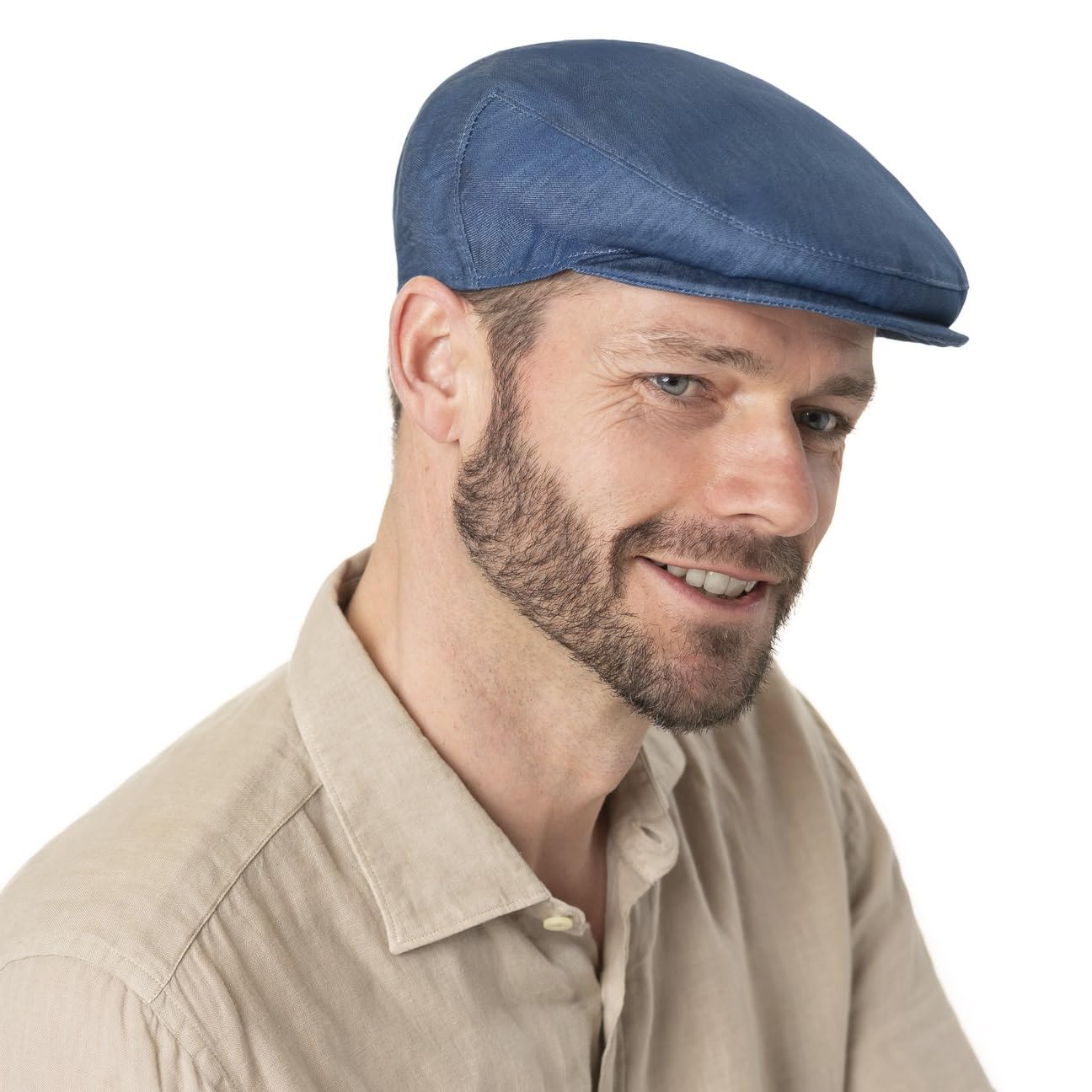 Lipodo Inglese Jeans Flatcap Schirmmütze Uni einfarbig Made in Italy Damen Herren Frühling Sommer