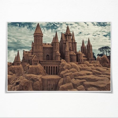 Miniatura 8 de Modern Landscape decor Old Castle Retro Blue Sky and White Clouds Aesthetic poster print art wall sticker for living rooms bedrooms and home
