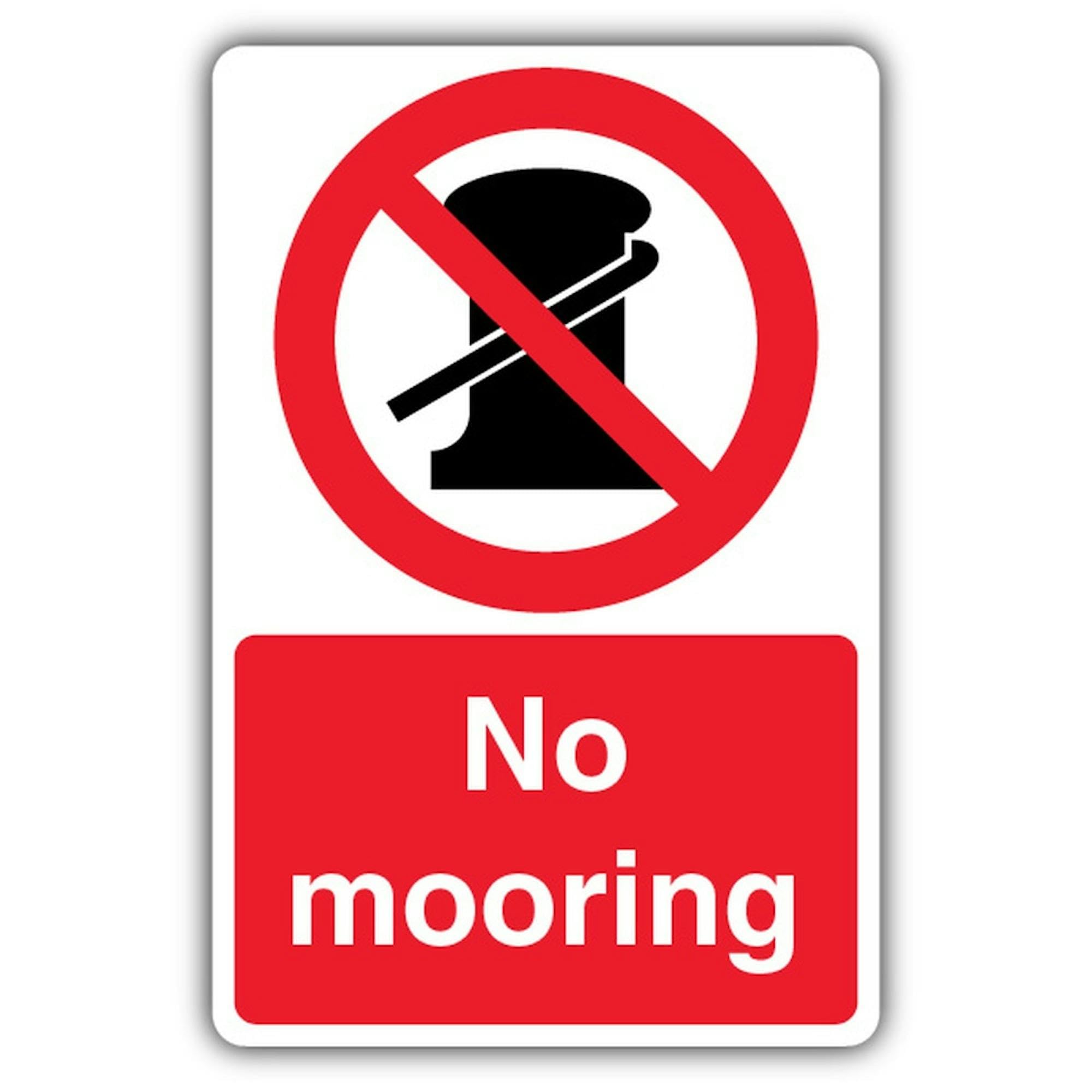 V Safety No Mooring - Señal de seguridad (450 x 600 mm), compuesto de aluminio reflectante, señalización de prohibición, fabricado en Gran Bretaña