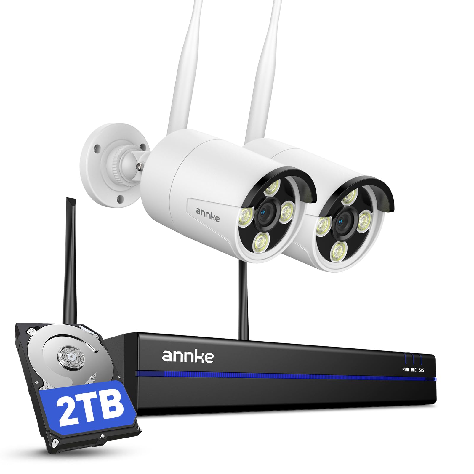 Cámaras de vigilancia WiFi 4K metálicas de alta resistencia con grabación continua