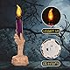 XUBX Halloween-Dekoration, 3-teilige LED-Kerzenlichter, Halloween-Skelett-Kerze Pfahl Lichter Garten, Kerze Skelett Pfähle, grün, orange, lila