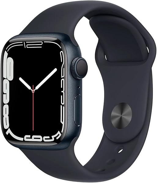 Apple Watch Series 7 (GPS, 45mm) Midnight Aluminum Case with Midnight Sport Band (Renewed)