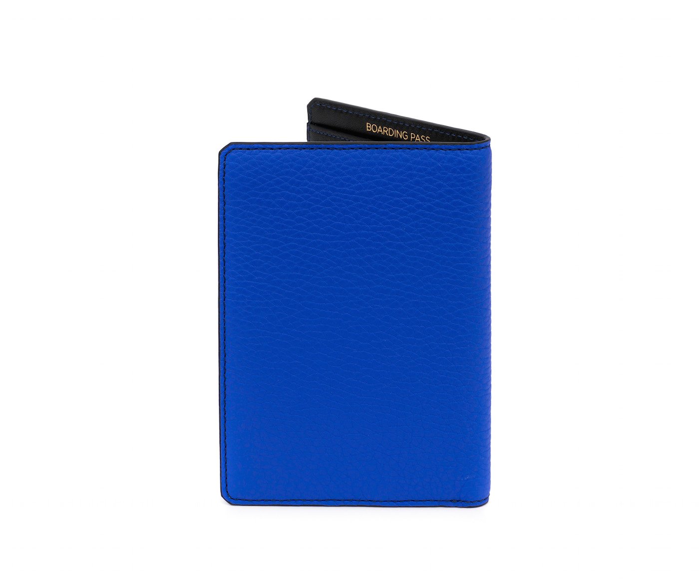 Leather passport case by GILBANO. Luxury travel passport cover perfect for passport, credit cards, airplane tickets and frequent flyer cards - YORK (Blue)
