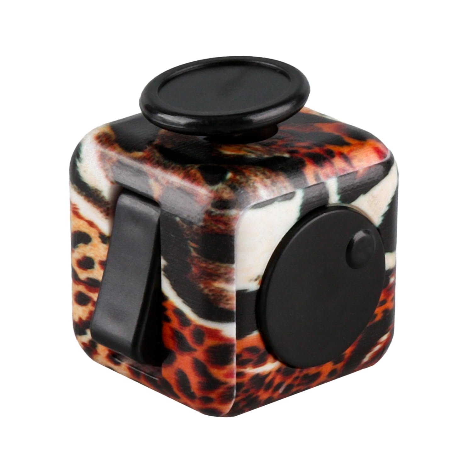 Bojueshaw 6-Sided Stress Relief Sensory Toy for Anxiety,ADHD,Focus,Portable Finger Cube Toy for Office,Classroom,and Home(Tiger stripe)