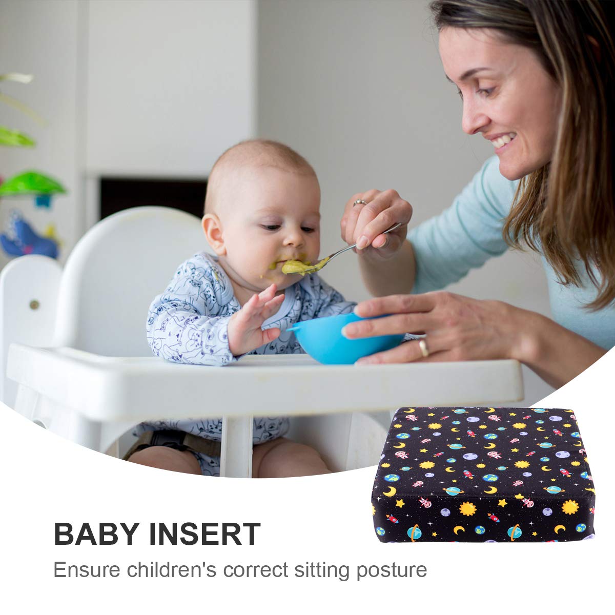 1 Pc Cojín Para Aumentar La Altura De La Silla De Comedor Para Niños Comedor De Refuerzo Para Niños Pequeños Cojín Para El Bebé Niño Pequeño Asiento Silla Del Comedor Tela De Sarga