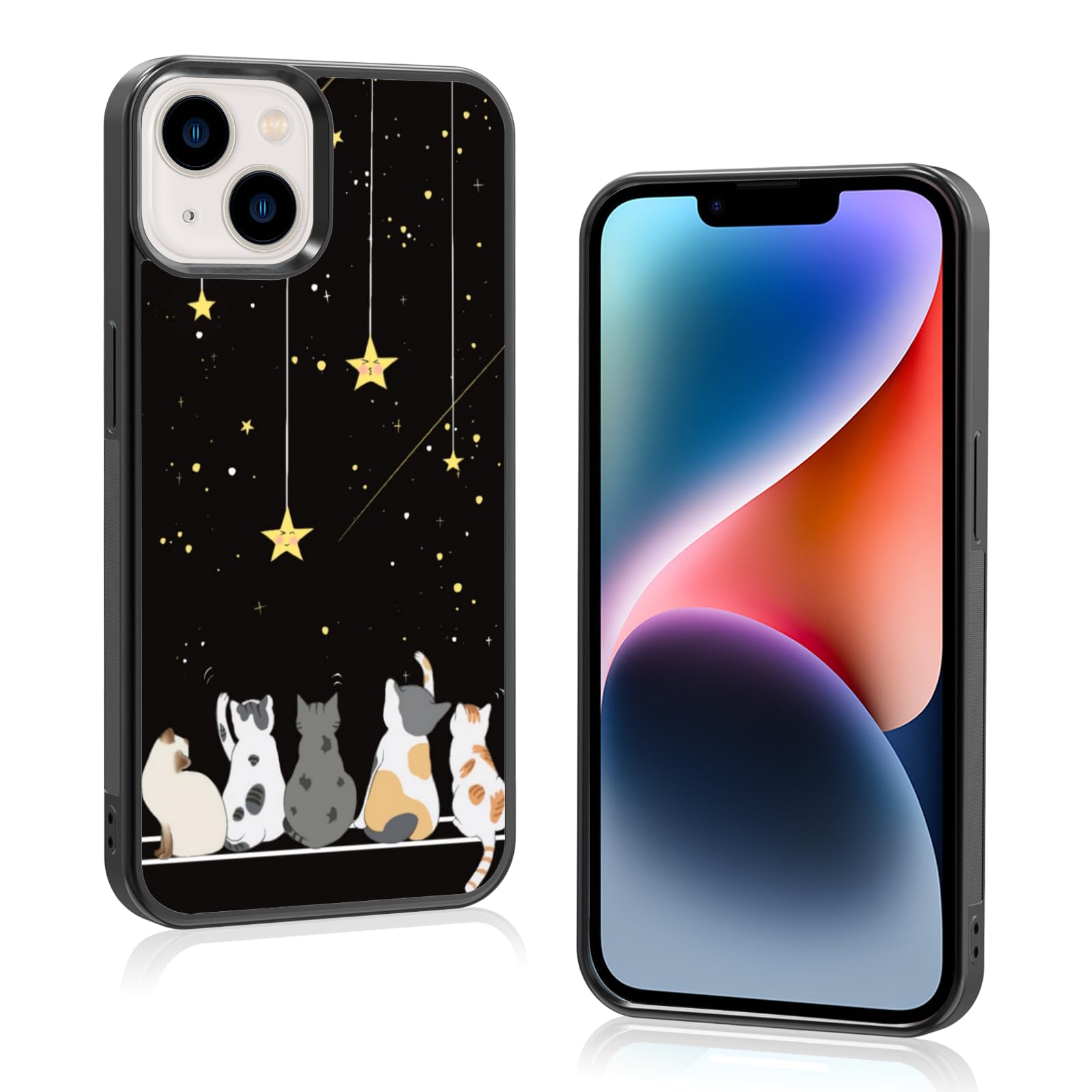 Cute Funny Black Cat Clear Phone Case For IPhone 15 14 13