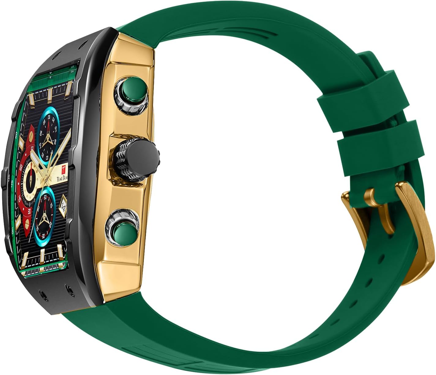 Watches for Men Analog Quartz Waterproof Sport Men’s Watch Tonneau Chronograph Luminous Fashionable Unique Casual Watch with Silicone Strap - Image 8