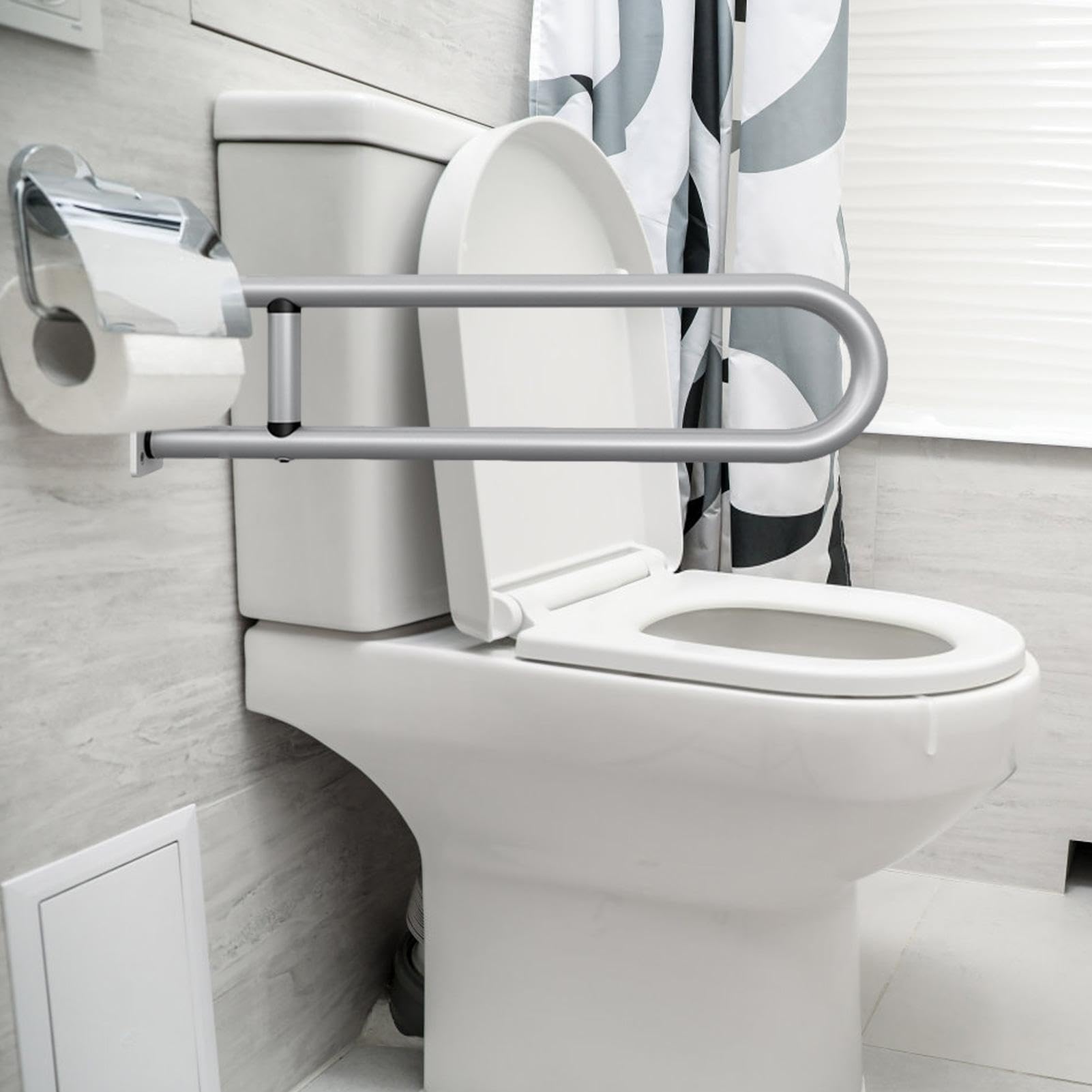 Maniglia per WC, maniglione per WC, corrimano per disabili | barra di sostegno pieghevole, barra di supporto impermeabile a forma di U per anziani, disabili, pazienti incinte