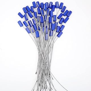 50pcs Security Cable Seals Numbered Security Tags Tamper Proof Tags Pull Tight Steel Wire Seals for Truck, Trailers, Cargo