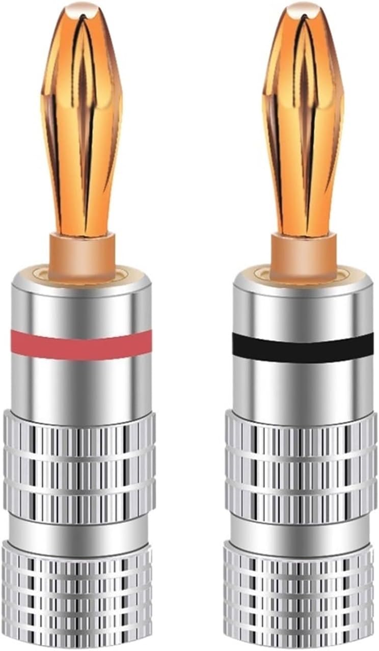 4pcs/2pair 4mm Plugs Gold Plated Musical Speaker Cable Wire Pin Banana Connectors