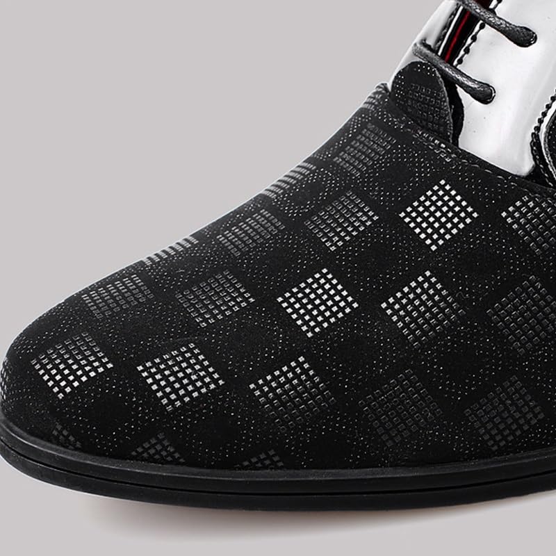 Men's Breathable Dress Shoes Casual Oxford Lace-Up Comfortable Fashion High Heels Business Formal Derby Shoes4