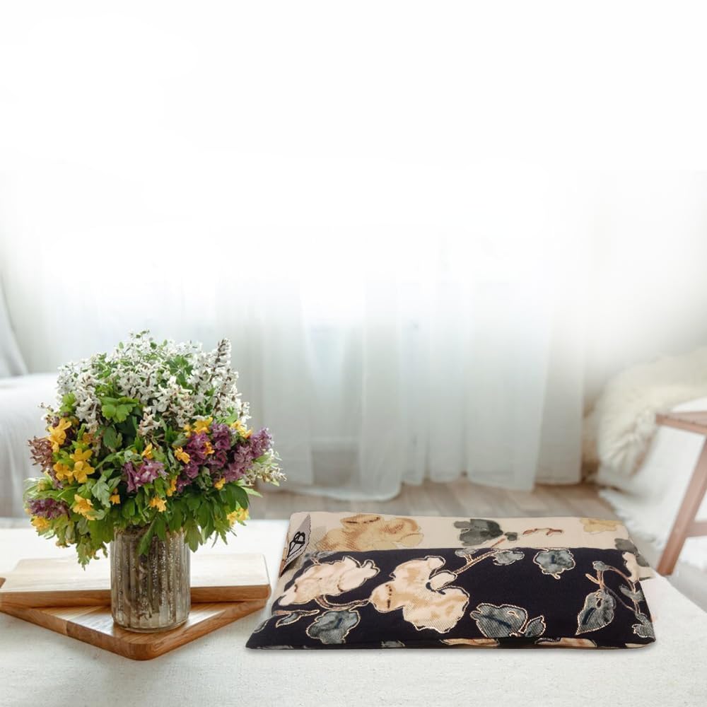 Yoga Eye Pillow, enriched with Lavender & Flax Seeds | Head Ache & Insomnia Relief | Pure Linen Fabric