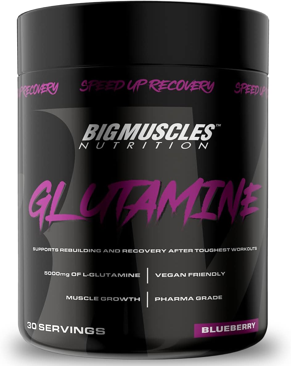 Glutamine [ 30 Servings, Blueberry] | 5000 mg | Muscle Growth & Recovery Intense Exercise | Helps Repair Muscles | Clinically Proven for Men & Women | Safe for Regular Consumption