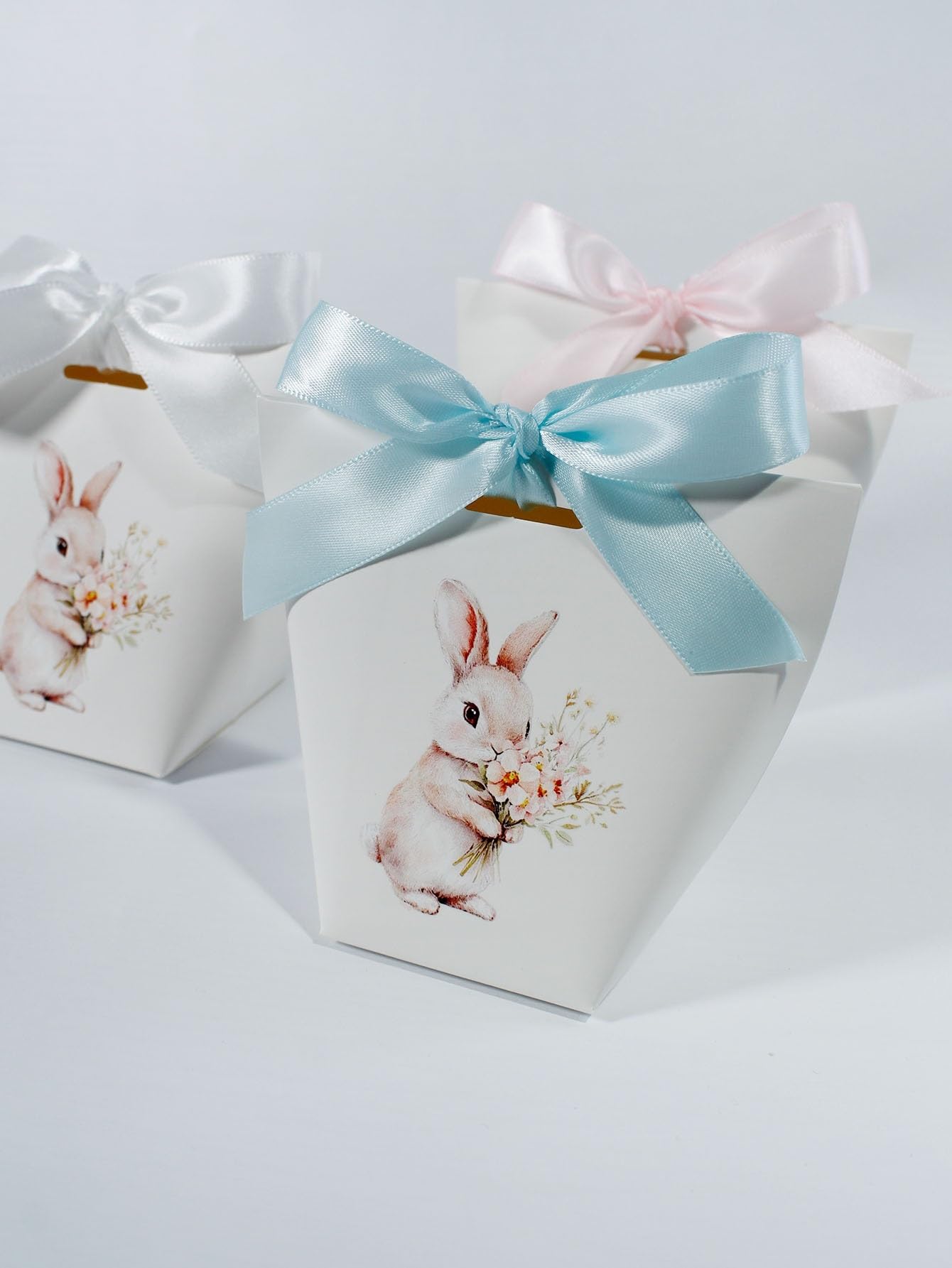 süßigkeit kasten Cute Rabbit Candy Box, Festival Party Birthday In Four Colors, Ribbon(White,50pcs)