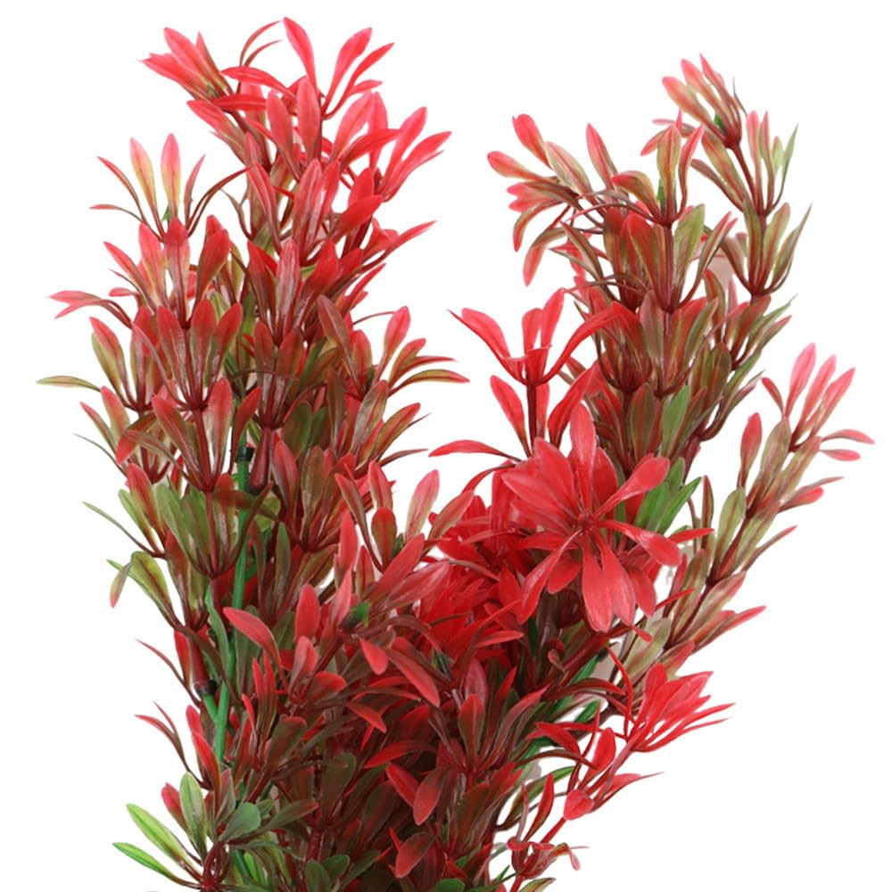 CENPEK Artificial Aquarium Plants Fish Tank Decorations Simulation of Water Plants -24 x 8cm, Red, 24 x 8 cm - Image 3