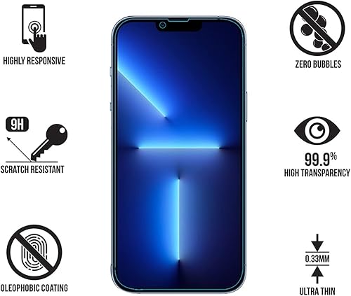 Miniatura 3 de Focuses Protector de pantalla para iPhone 13 Pro Max, protector de pantalla para iPhone 14 Plus, protector de pantalla anti luz azul, compatible con