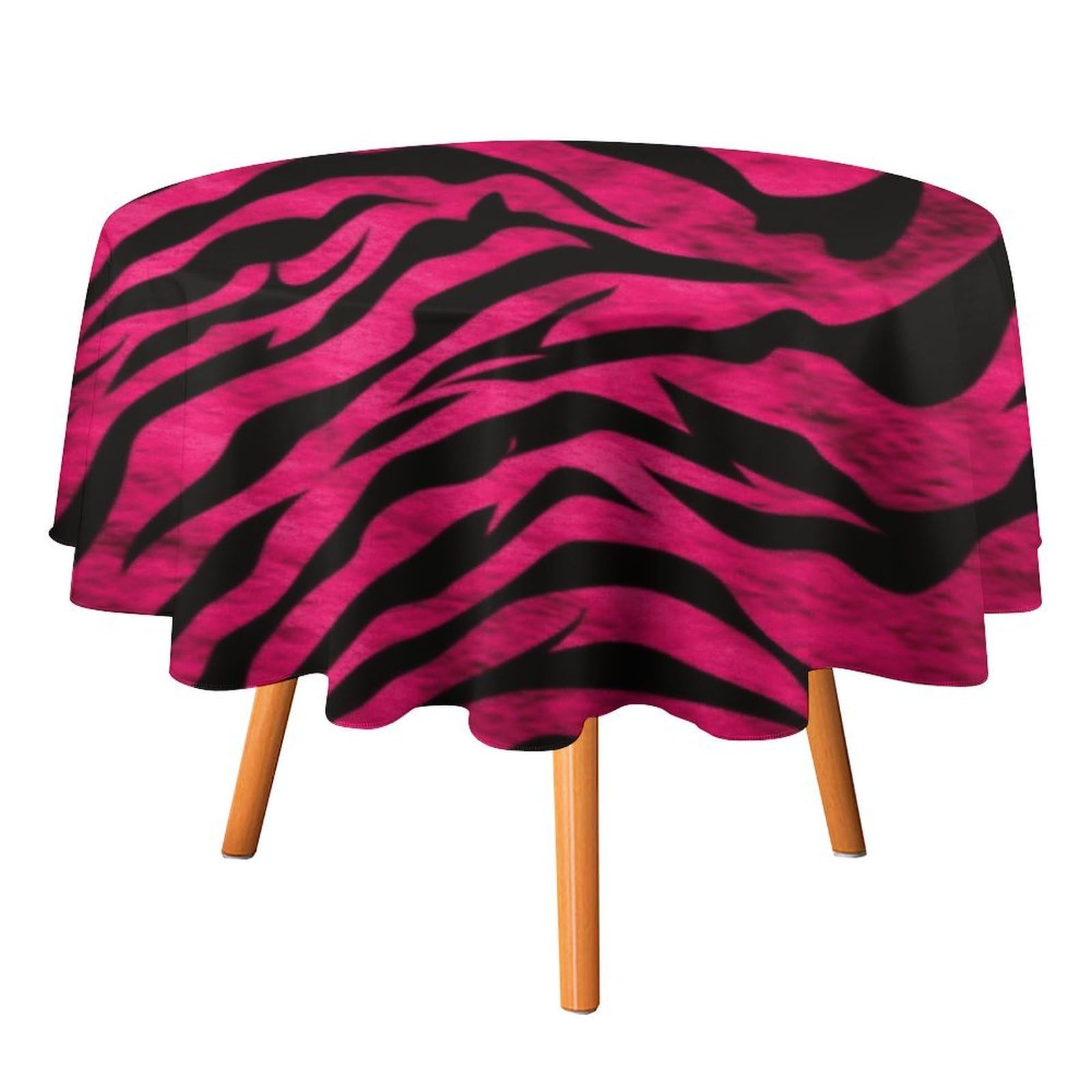 SMAZDFXX Zebra Tiger Leopard Tablecloth 36x36in Round Table Cloth Durable Polyester, Washable Stain Resistant Table Cover for Indoor Outdoor (Picnic, Dining, Party)