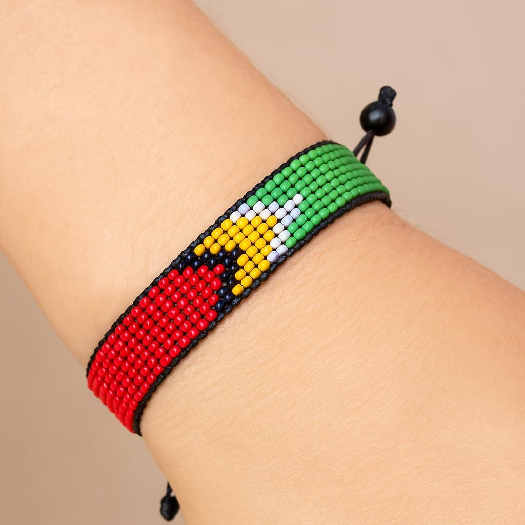 Guyana Flag Bracelet, Adjustable, Boho Style Rope Bracelet for Women, Men, Thread String - Image 4