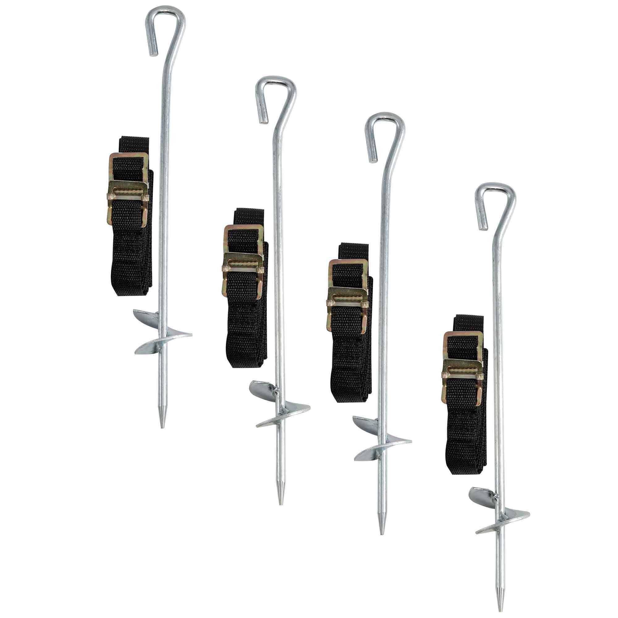 Dellonda Trampoline/Gazebo Heavy Duty Anchor Kit 4pc Ground Pegs Universal Fitting - DL70