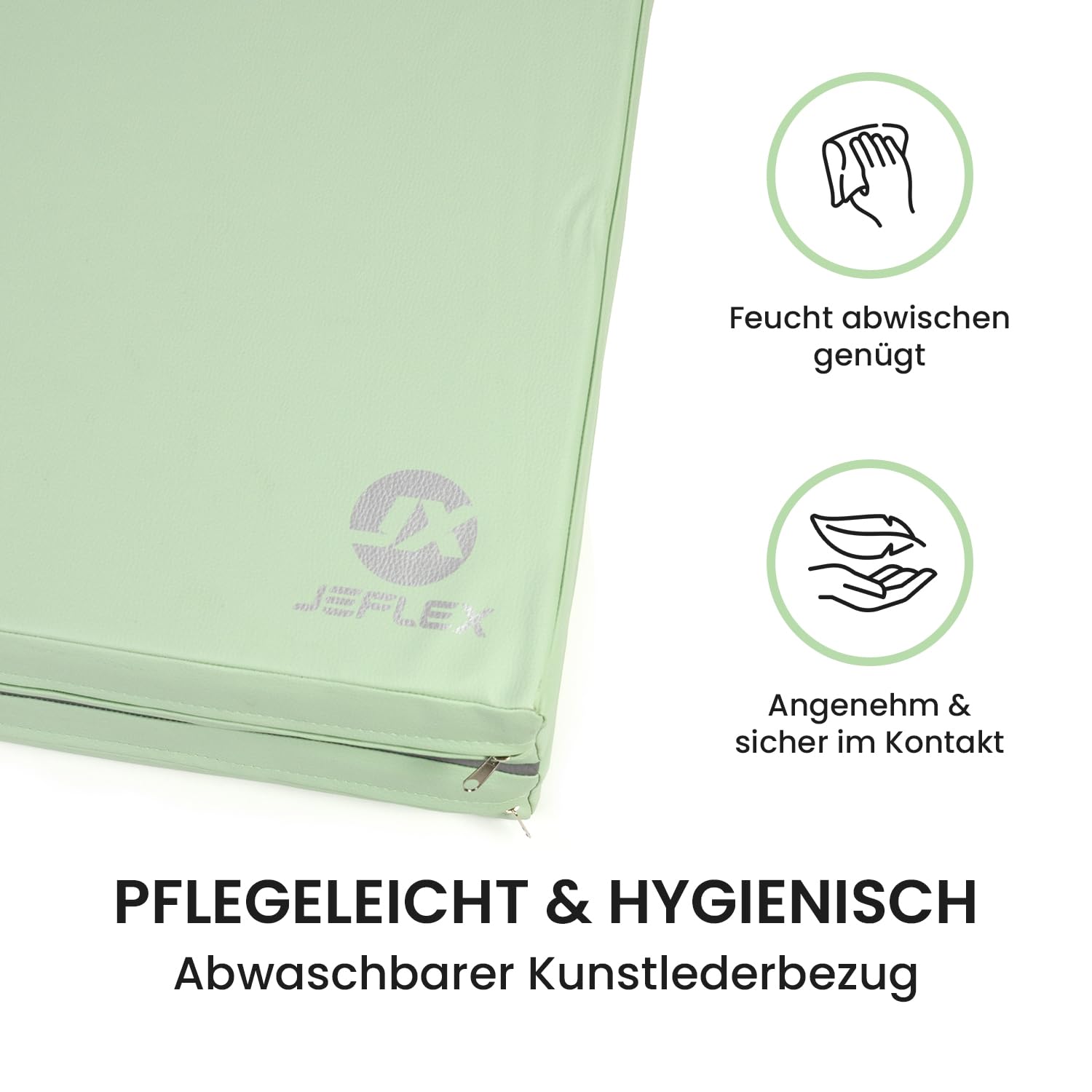 Jeflex – Esterilla plegable y esterilla de gimnasia plegable 1 vez – 200 x 70 x 8 cm – Fabricado en Alemania/esterilla de gimnasia portátil/ahorra espacio y esterilla de juego para habitación infantil