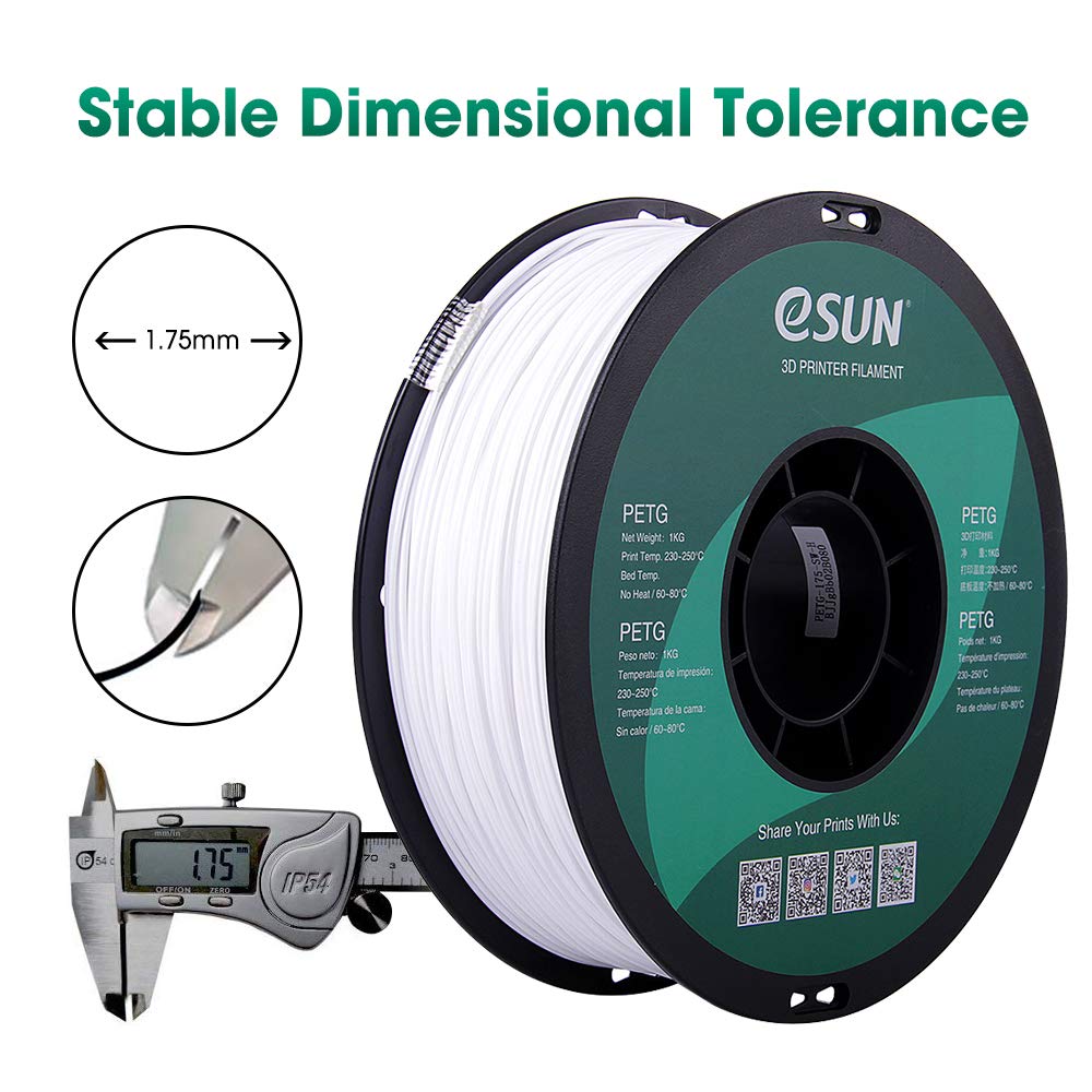 eSUN PETG Filament blanc massif, 1,55 kg