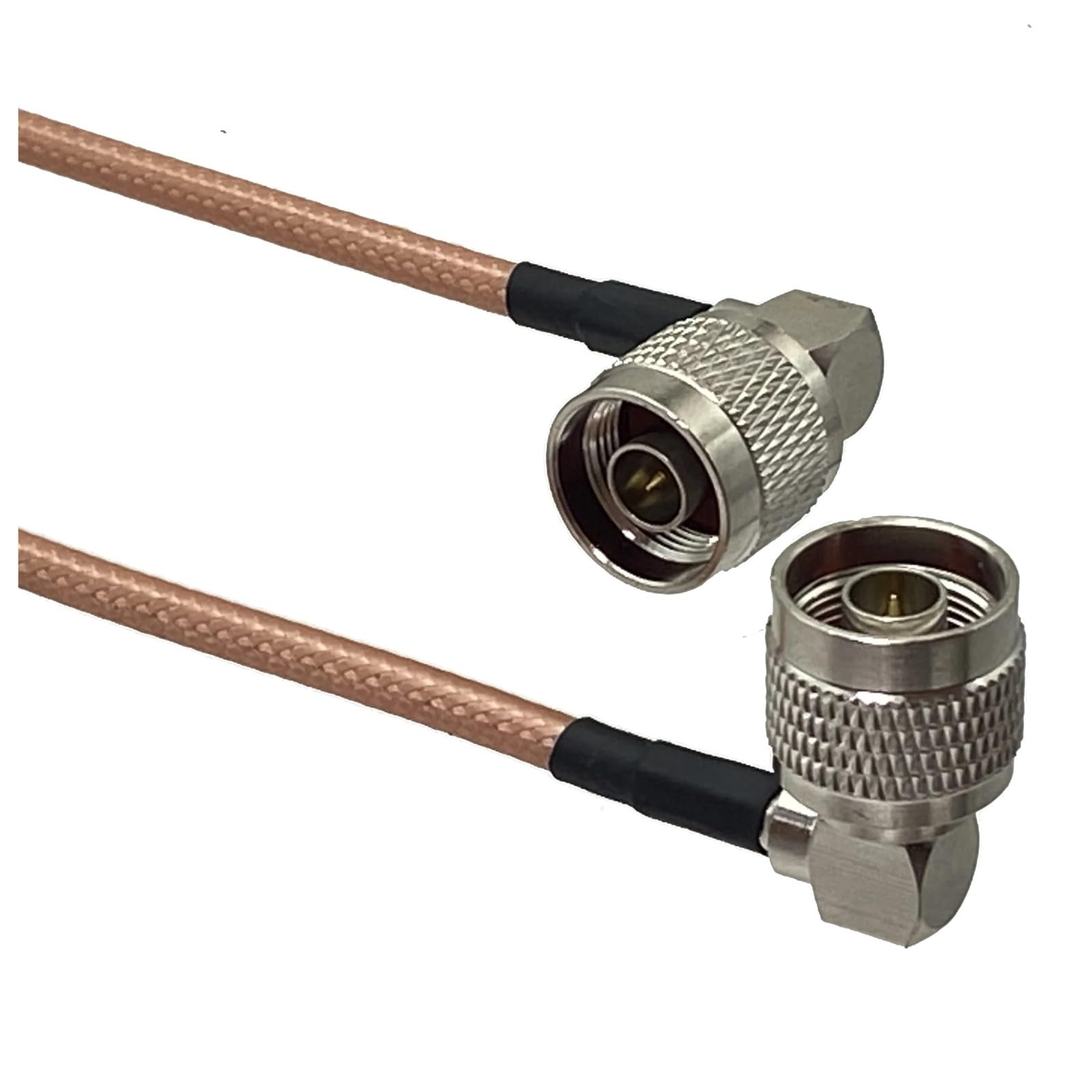 1 Pz 6 pollici-10 M RG142 N Spina Maschio Connettore Ad Angolo Retto Ad Angolo Retto Crimpare Terminale RF Jumper Cavo A Treccia(5M)