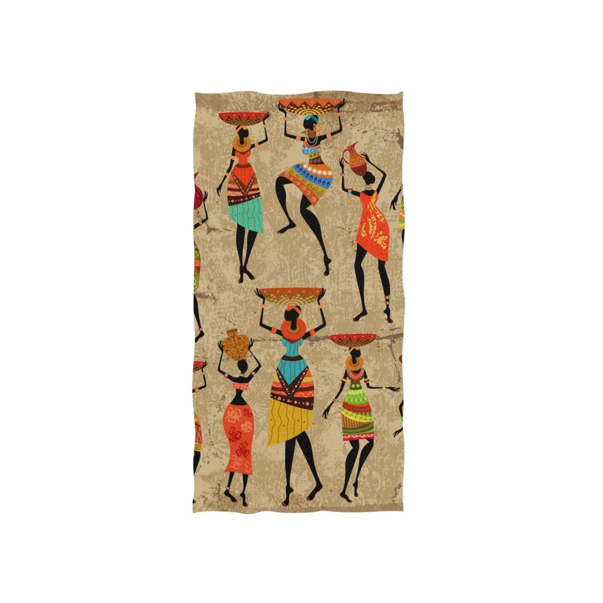 linomo Hand Towel Ethnic African American Woman Towel Cotton Face Towel Dish Towel for Kids Girls Boys Adult