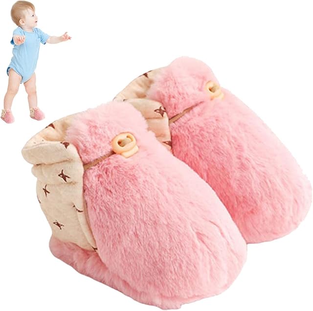 BIUDUI Baby House Slippers - Plush Infant Snow Girls Shoes,Indoor Infant Cotton Shoes House Shoes Toddler Booties For Infant Toddlers