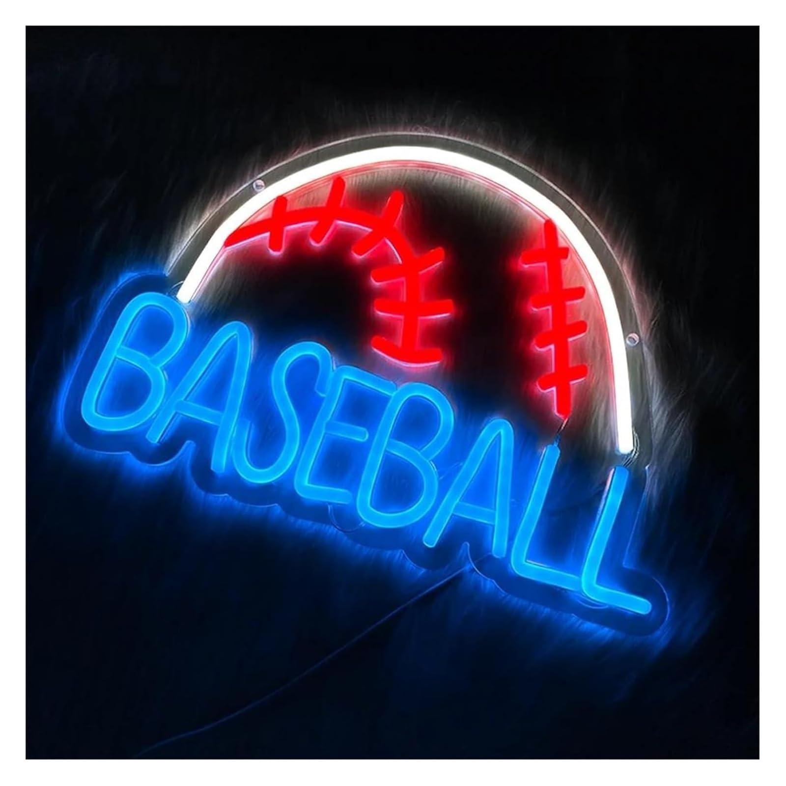 Generico Insegna al neon per baseball per sport, luce alimentata per palestra, per attività sportive, camera da letto