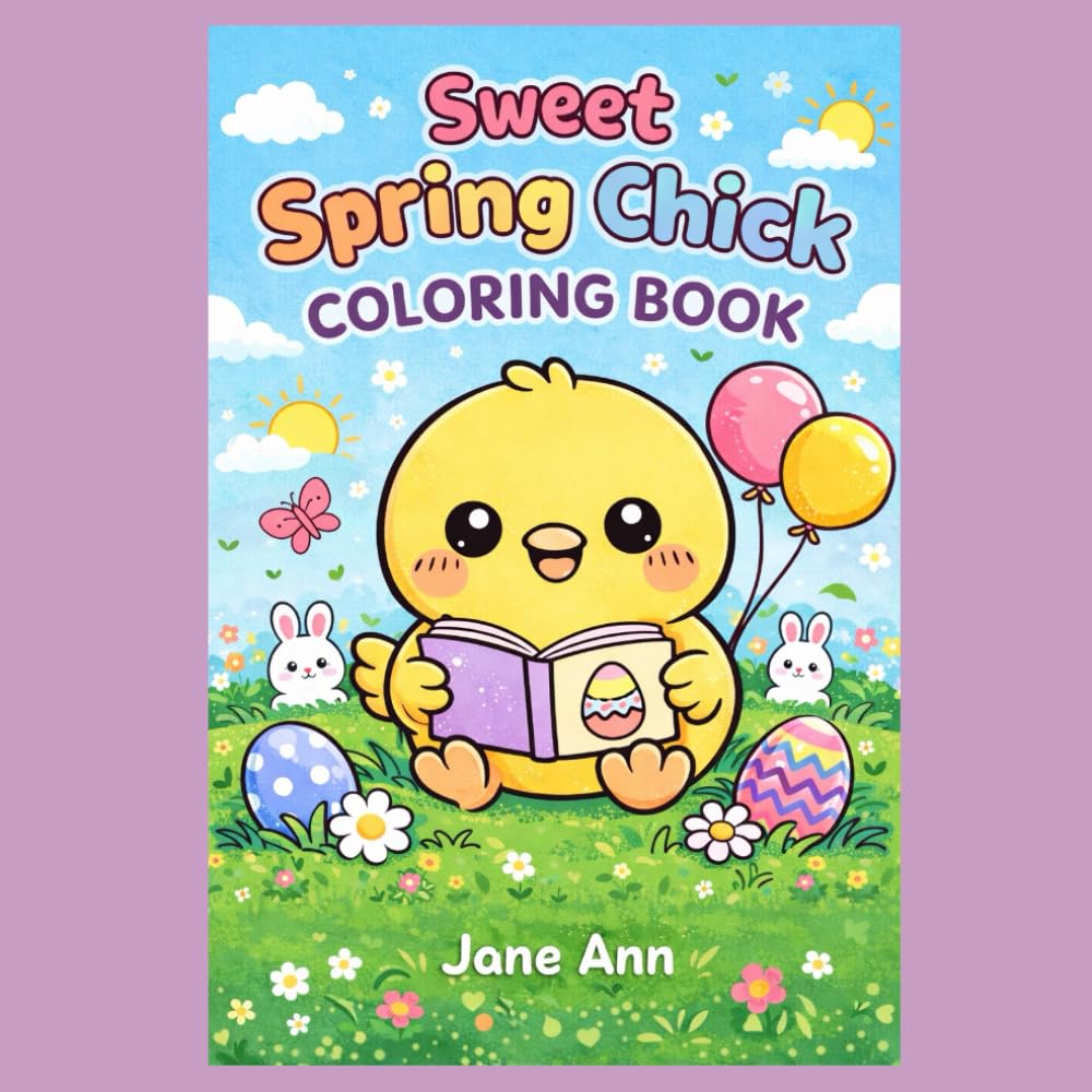 Sweet Spring Chick Coloring Book: Cute Kawaii Easter Coloring Pages for Kids Ages 3–8