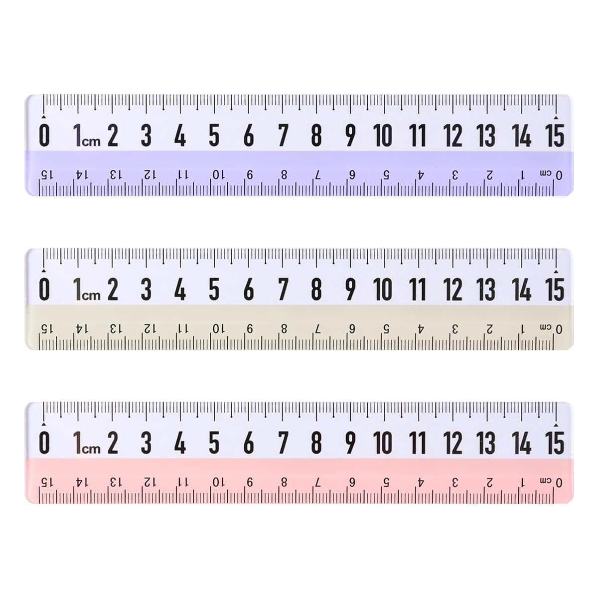 Lotsdonxia Random Colors 3 Pcs Transparent Plastic Straight Ruler, 15Cm, - Shatterproof, Precise Measuring Tool For Various Uses