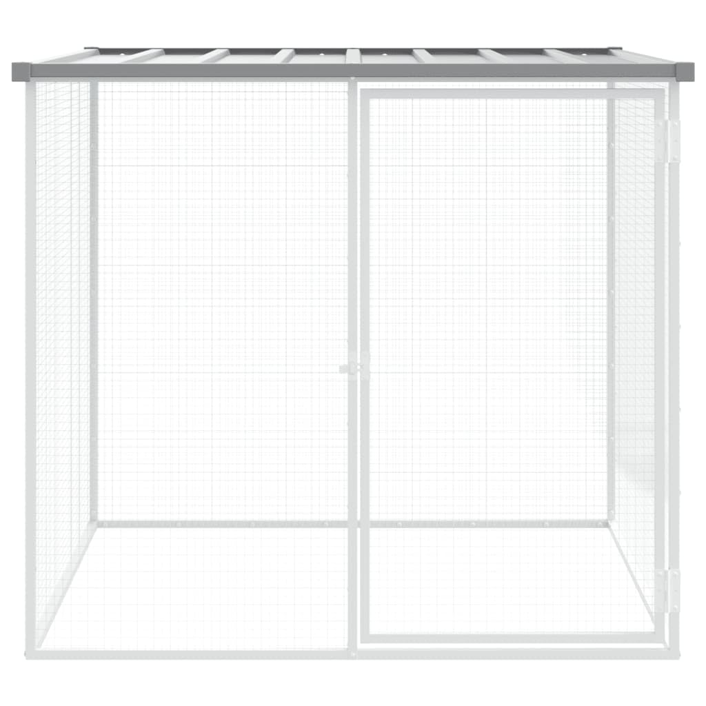 Homgoday Jaula para gallinero con techo gris claro, 103 x 98 x 90 cm, acero galvanizado, gallinero y corral, jaula para gallinas, patos, conejos, perros, jaula para aves de corral