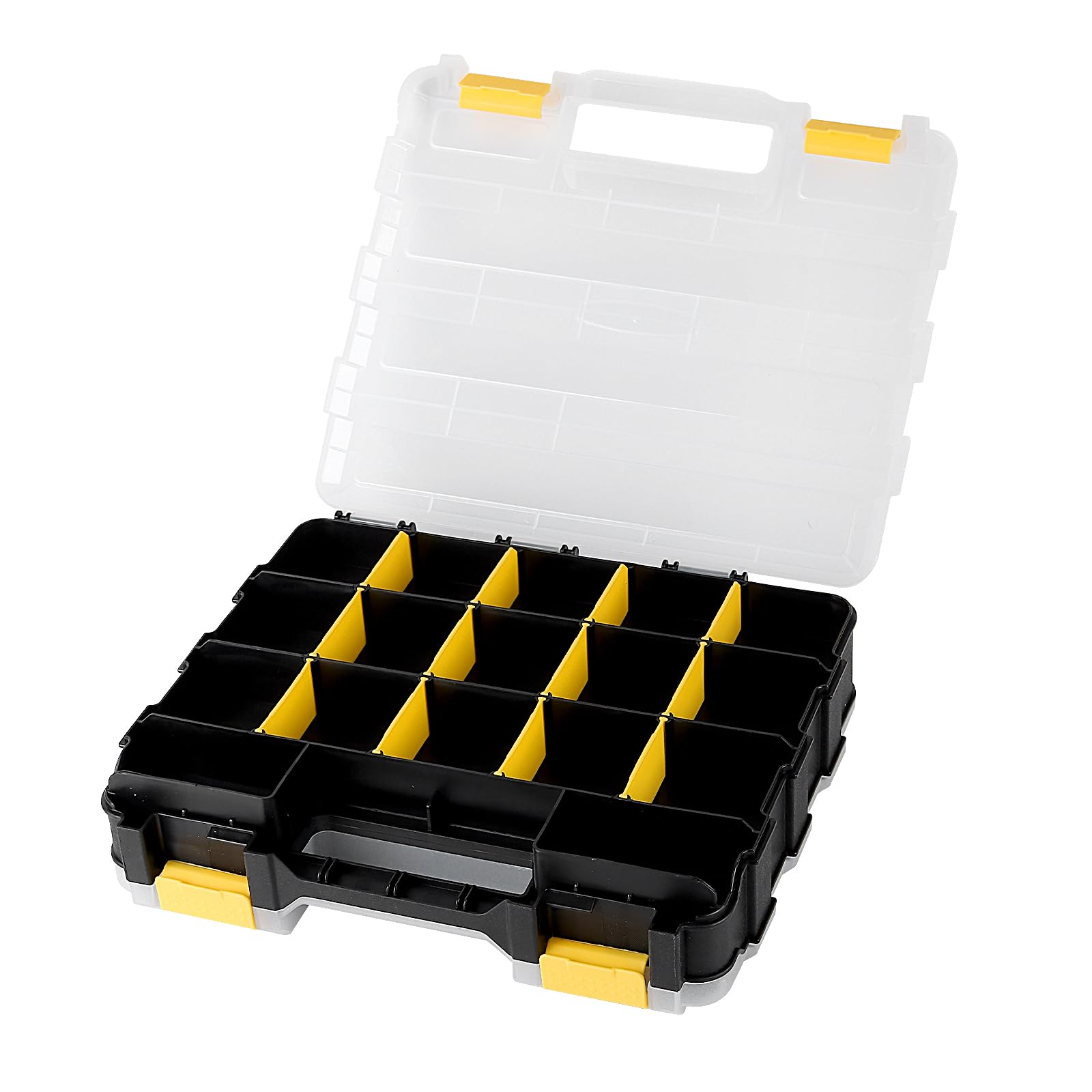 2 Cajas Organizadoras de Tornillos Doble Cara con 34 Compartimentos y Separadores Extraíbles para Herramientas, Clavos y Piezas Pequeñas