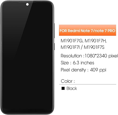Miniatura 2 de Pantalla para Xiaomi Redmi Note 7 Reemplazo de pantalla para Redmi Note 7 Pro Pantalla LCD M1901F7G, M1901F7S Pantalla táctil Digitalizador Asamblea