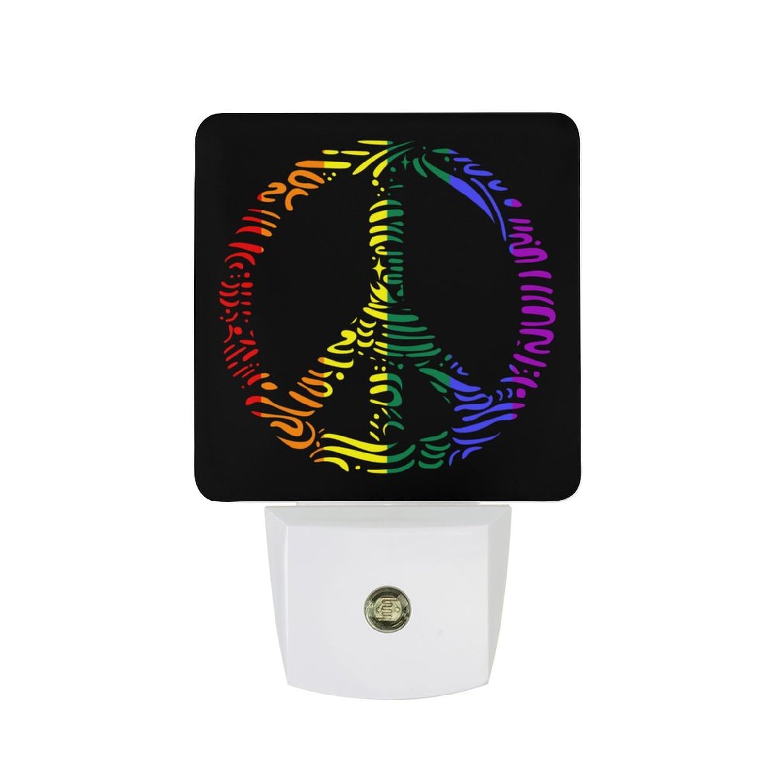 Nqrxadcrt Style Peace Lgbt Rainbow Flag Night Light Plug In Wall Lights Bedside Lamp Bedrooms Home Hallways Decoration