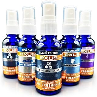 exus Pump Spray Concentrated Oil Based Air Freshener & Odor Eliminator, Use for house, car, bathroom, kitchen, office. Strong Air Freshener (5 Mixed Count)