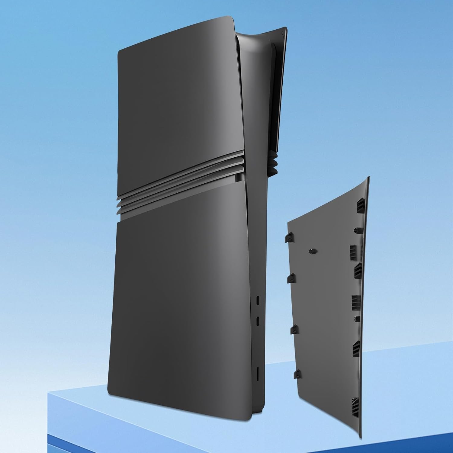 Cover Plates for PS5 Pro Digital Edition, Matte FacePlates Accessories Compatible with PlayStation 5 Pro Console ABS Replacement Side Shell Case (Black) - Image 4