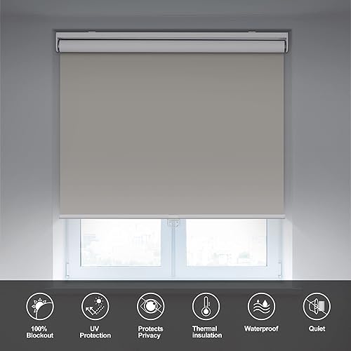 Miniatura 5 de BERISSA Persianas enrollables opacas para ventanas, persianas enrollables inalámbricas, protección UV, ahorro de energía, persianas para oscurecer