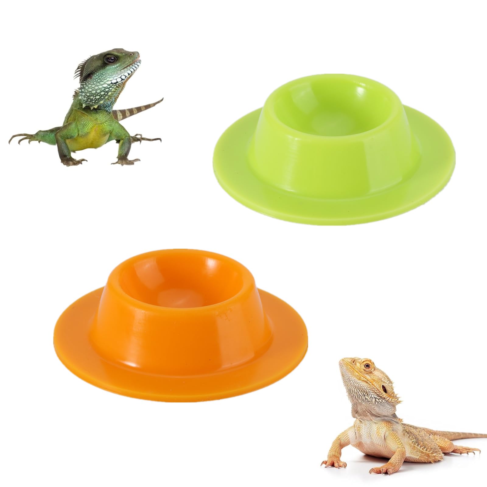 2 PCS Gecko Calcium Dish Professional Gecko Food Cups Reptile Water Bowl Reptile Food and Water Dish for Reptile Accessories