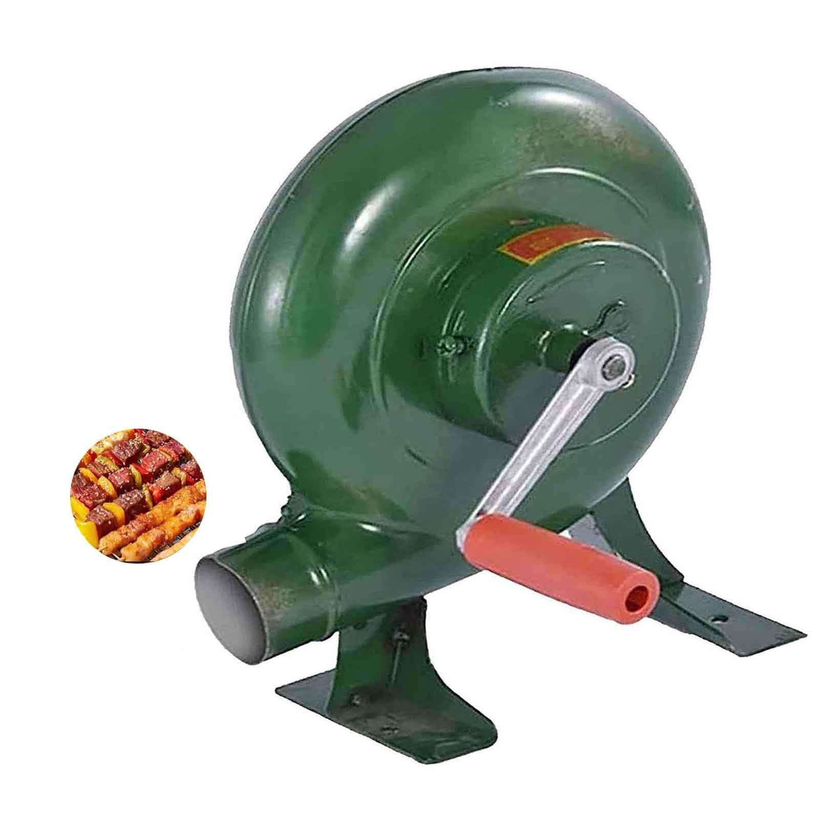Ręczny wentylator do grilla, korba ręczna, dmuchawa do grilla, dmuchawa do popcornu z żelaznymi przekładniami, metalowe ostrze, dmuchawa powietrza (200 W)