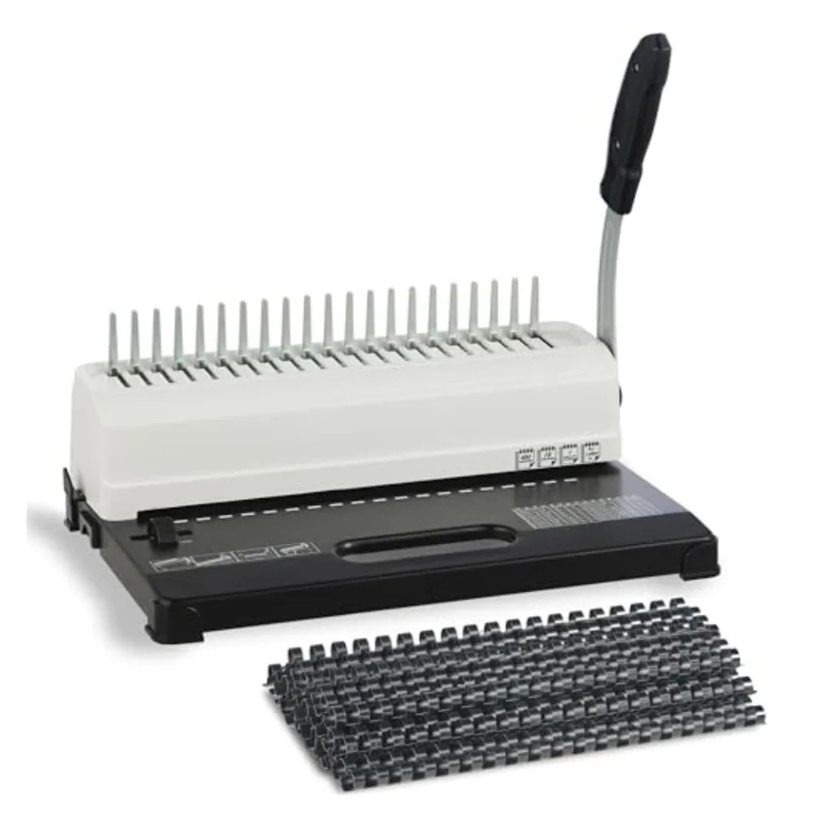 Rilegatrice a 21 fori, 350 fogli, rilegatrice a pettine con 100 dorsi a pettine da 1/2" for formato lettera A5 o formati più piccoli Operazione senza sforzo
