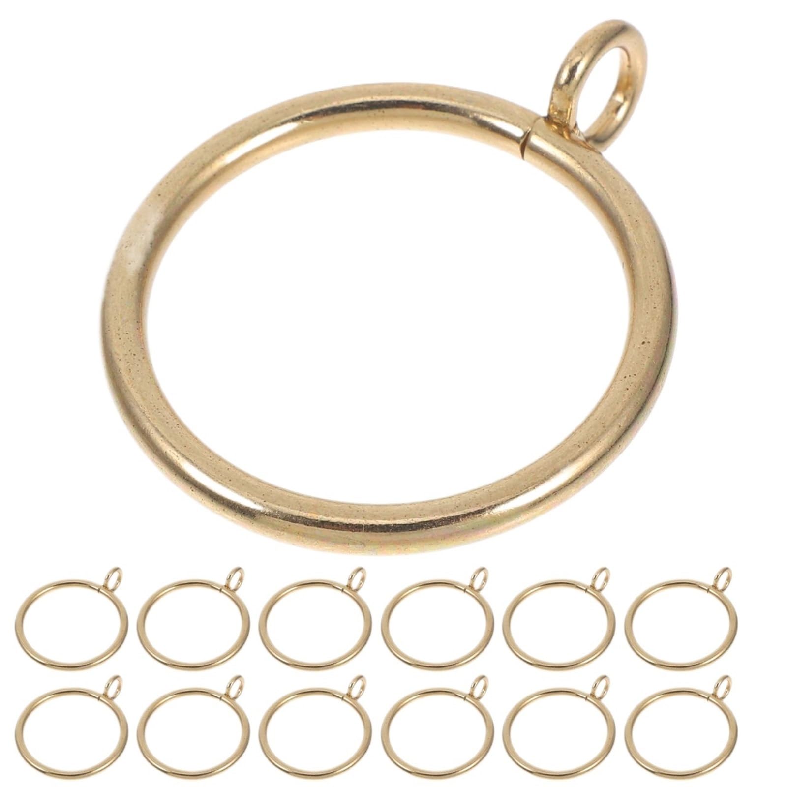 Curtain Rings 60Pcs Metal Curtain Rings with Eyelet for Rods, Gold Drapery Hooks & Holdbacks