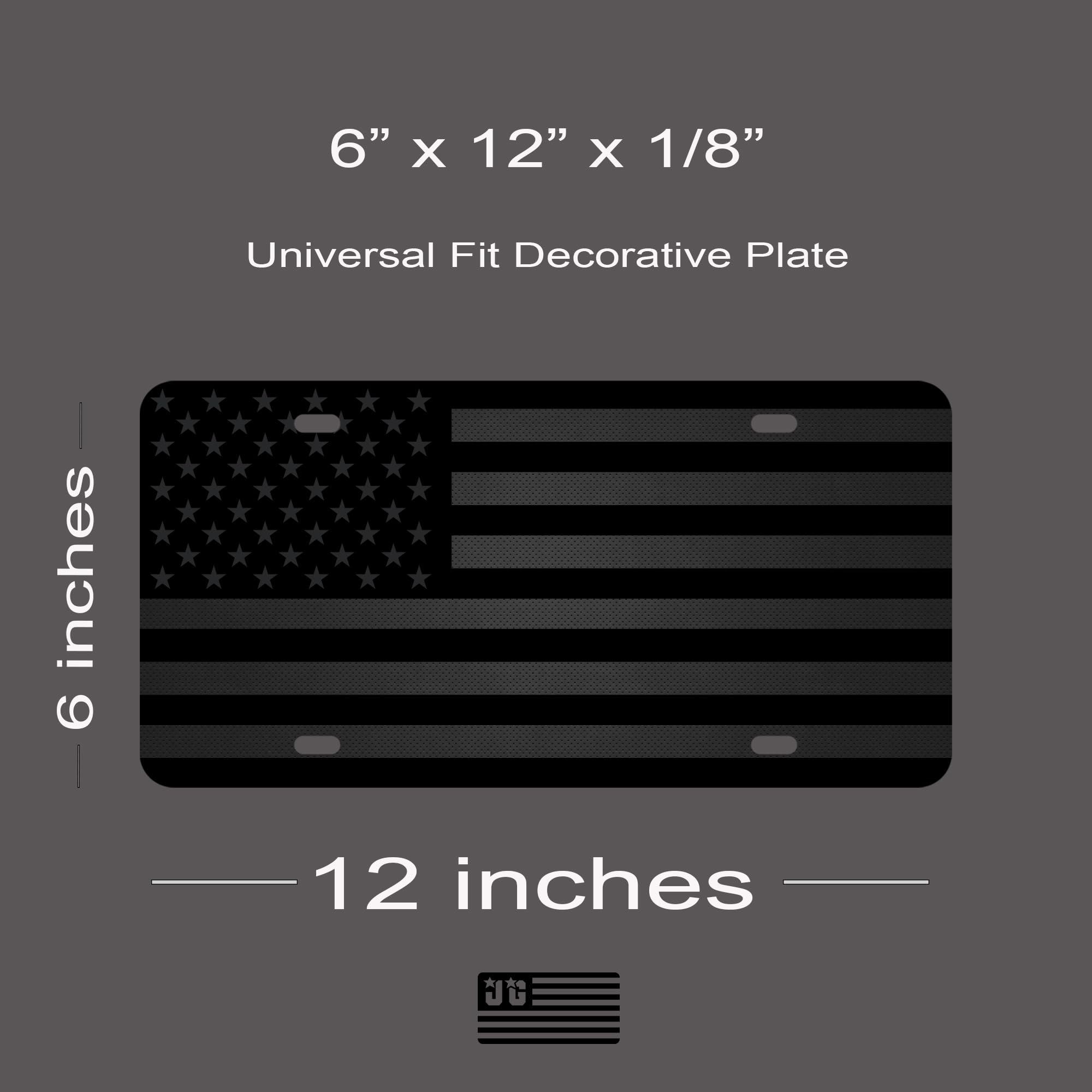 Tactical American Flag License Plate Matte Black USA Aluminum With Screws & Caps - Foto 9