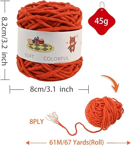 Miniatura 3 de CA+CB, 24 rollos de hilo grueso de 8 capas para alfombras de acolchonado, hilo acrílico para acolchonar, 24 rollos de hilo grueso de 8 capas para