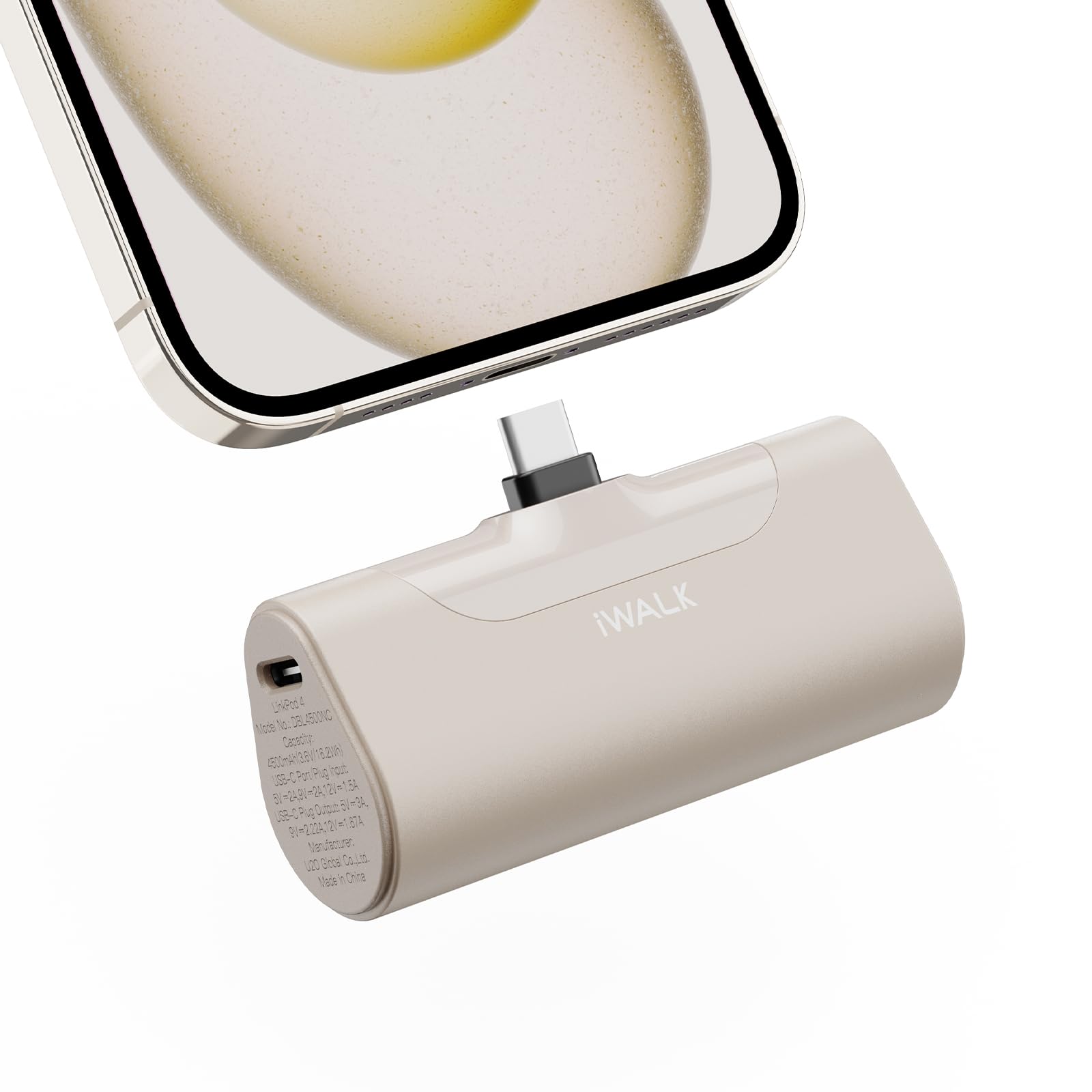 iWALK Portable Charger for iPhone 17/16/15 USB-C Small Power Bank 20W 4,500mAh Fast Charging Battery Pack Compatible with iPhone 15/16/17 Plus/17 Pro/